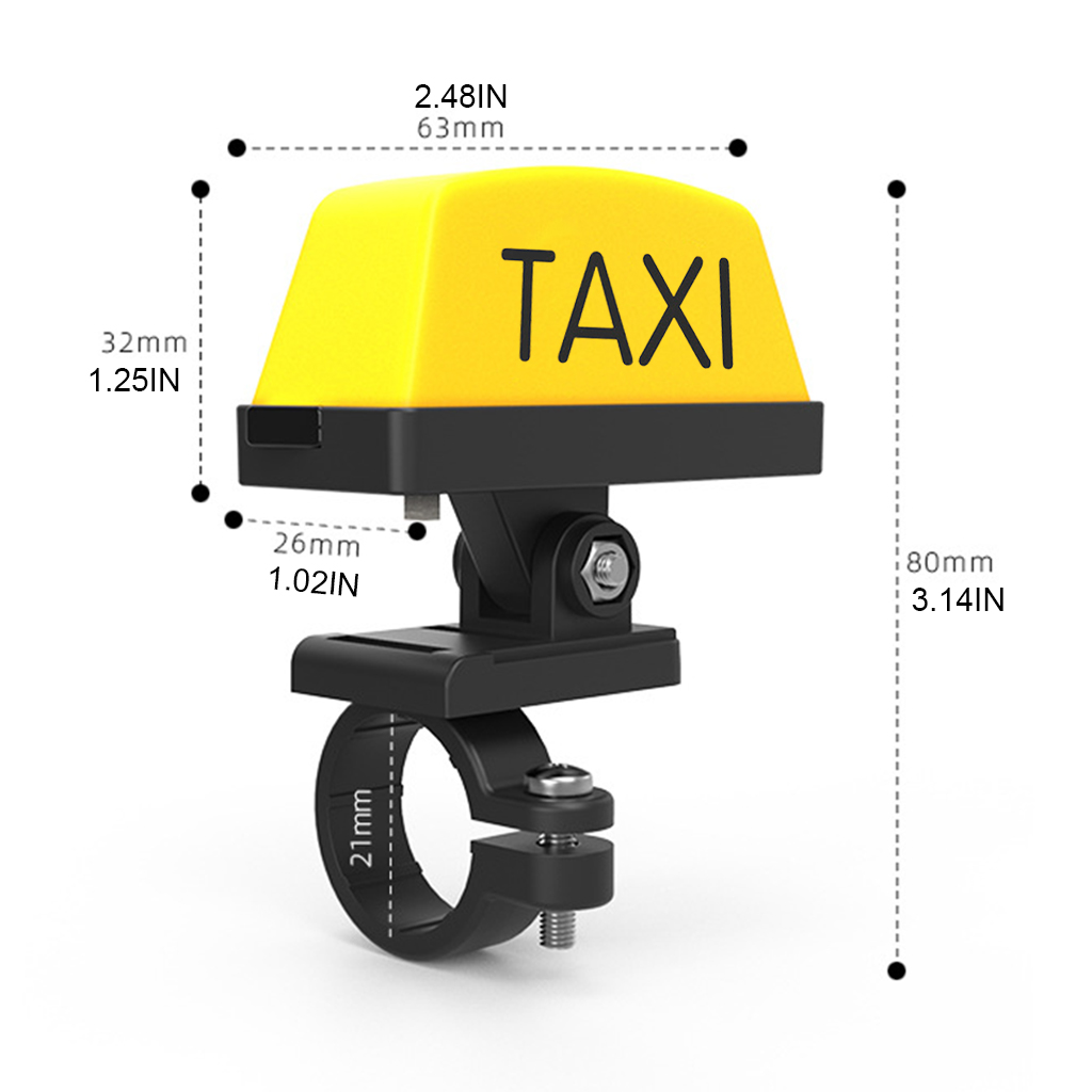 Đèn báo xe máy Gương Xe Máy Ánh Sáng USB rechargable cảnh báo taxi hộp