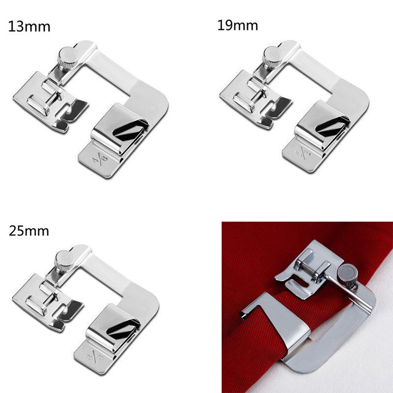 Rolled Hem Foot Set Domestic Sewing Machine Hemmer Presser Crimping Household