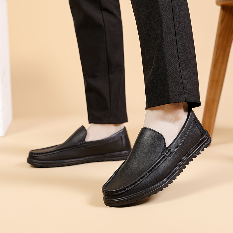 Giày Lười Da Nubuck Nam Clarks - Gorwin Step Black
