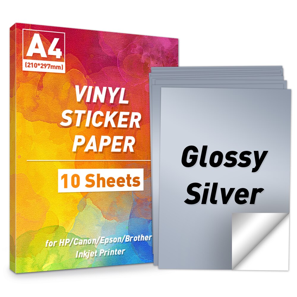 10 Sheets Transparent Sticker Paper A4 Printable Vinyl Sticker Clear Label Paper For Inkjet Printer Self Adhesive A4 Paper Sheet