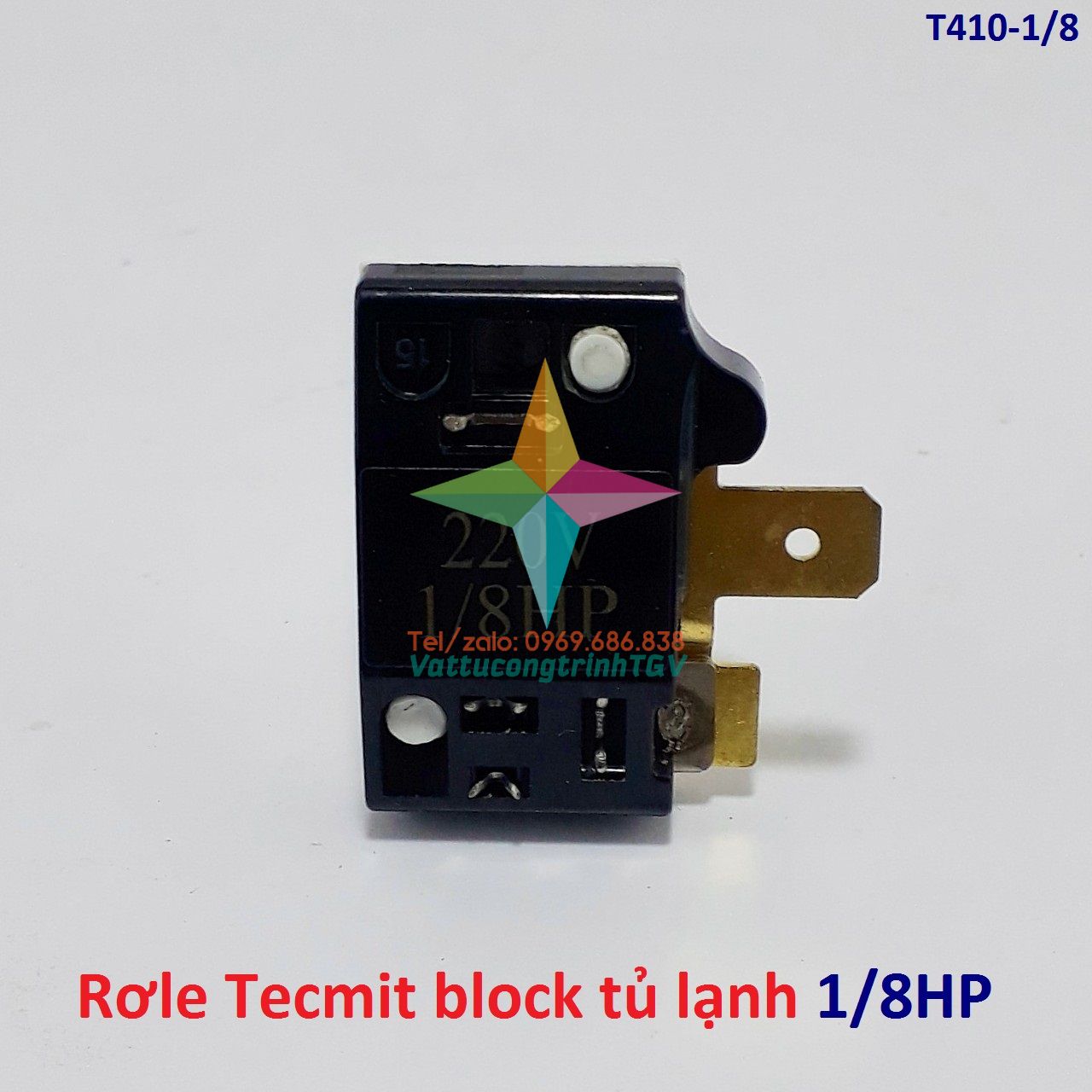 Role Tecmit block tủ lạnh dẹt 1/2HP-1/8HP