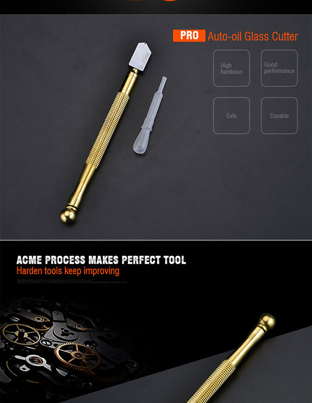 HARDEN 175mm Manual Auto-Oil Glass Cutter Professional Glass Cutting Tool Auto Oil Glass Cutter YG8 Cutter Wheel 570352 - Kings Trading.