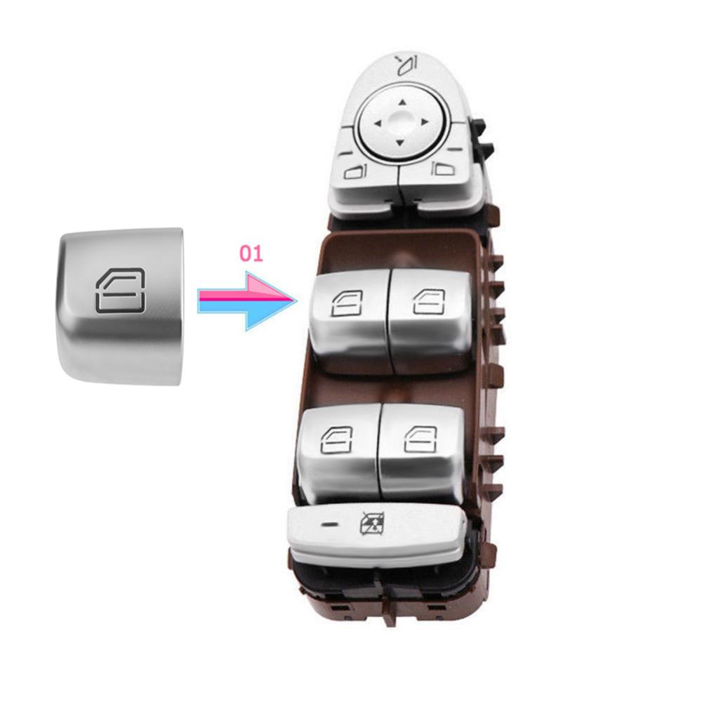 Master Window Switch Repair Button Cover Replacement Parts Window Lifter Switch Button Cover Auto Accessories for Benz C Class W205 GLC 2015