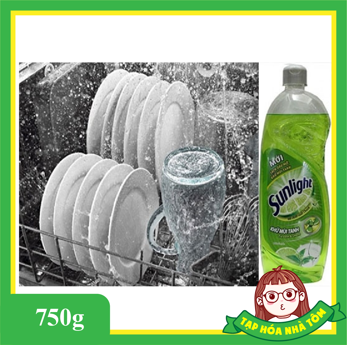 Nước rửa chén Sunlight Matcha Trà xanh Chai 750G