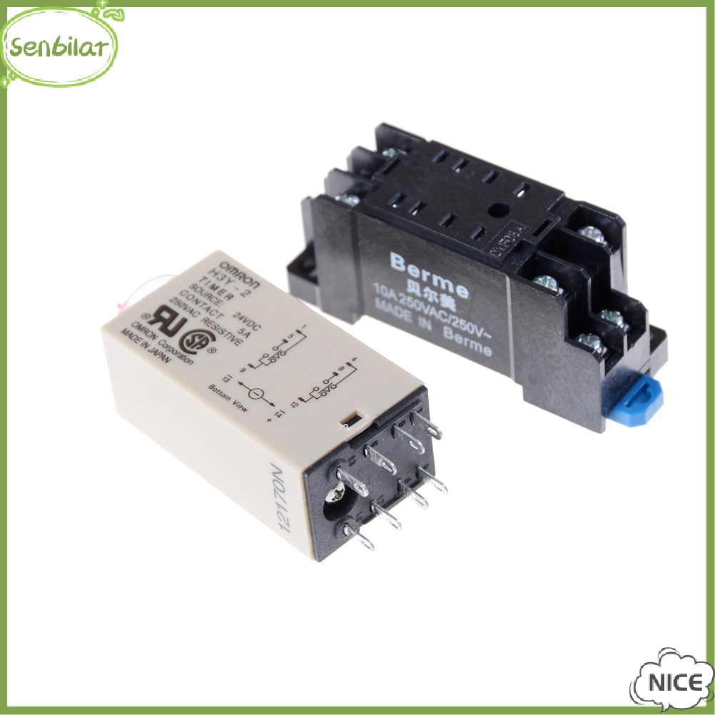 [Senbilar] DC 24V H3Y-2 Power On Time Relay Delay Timer 0-60 Second DPDT Base Socket