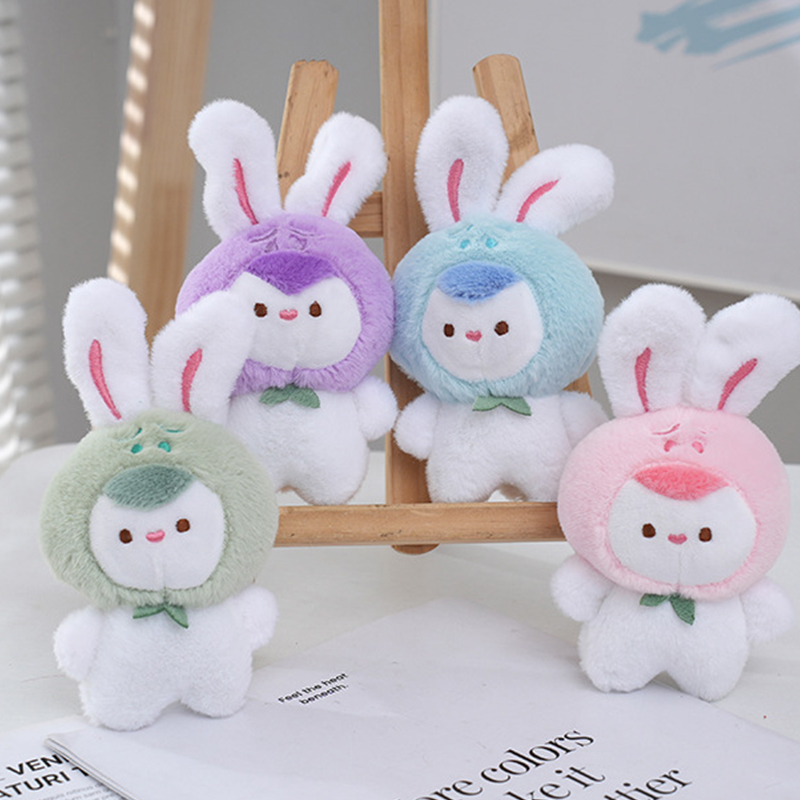 Wholesale Cartoon Cute Rabbit Elf Small Briquettes Plush Keychain  OLY-KC-HangLi006