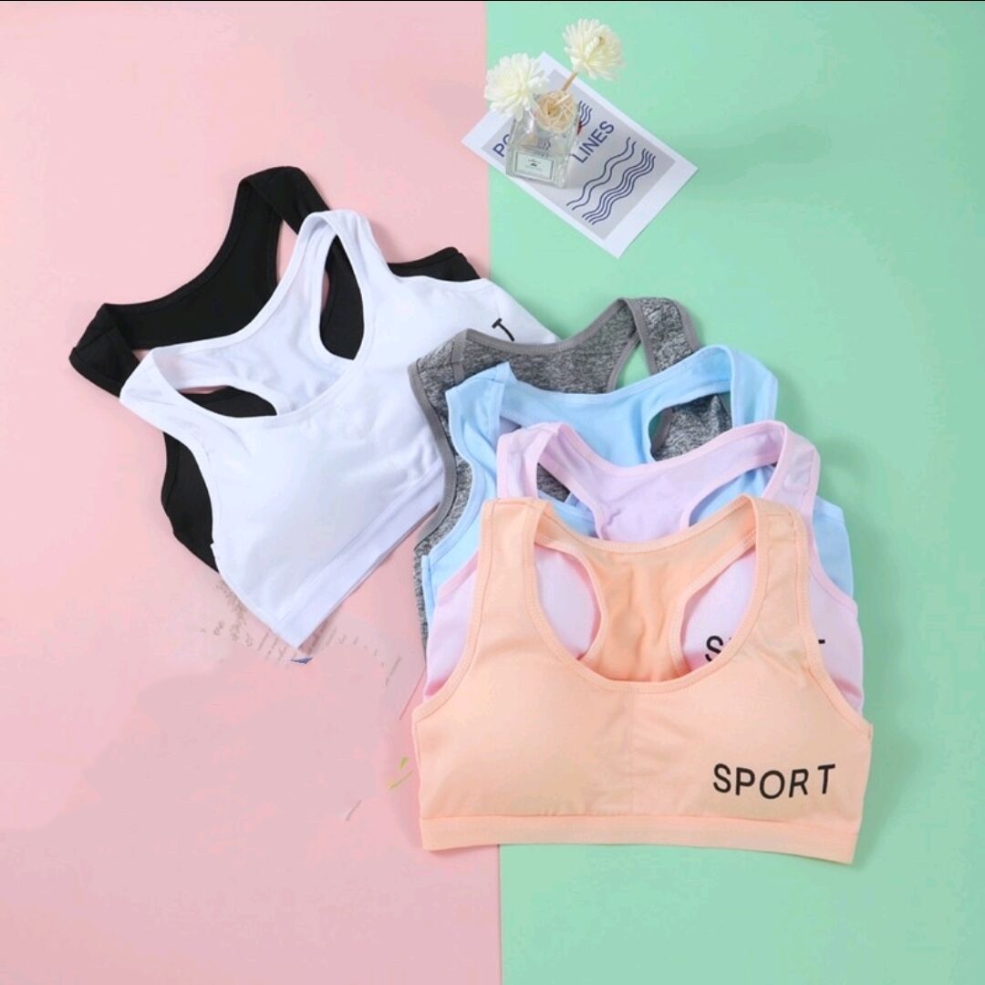 Girl Baby Sando Bra with Changeable Foam Sport Assorted Color Free Size  8-14years - AliExpress