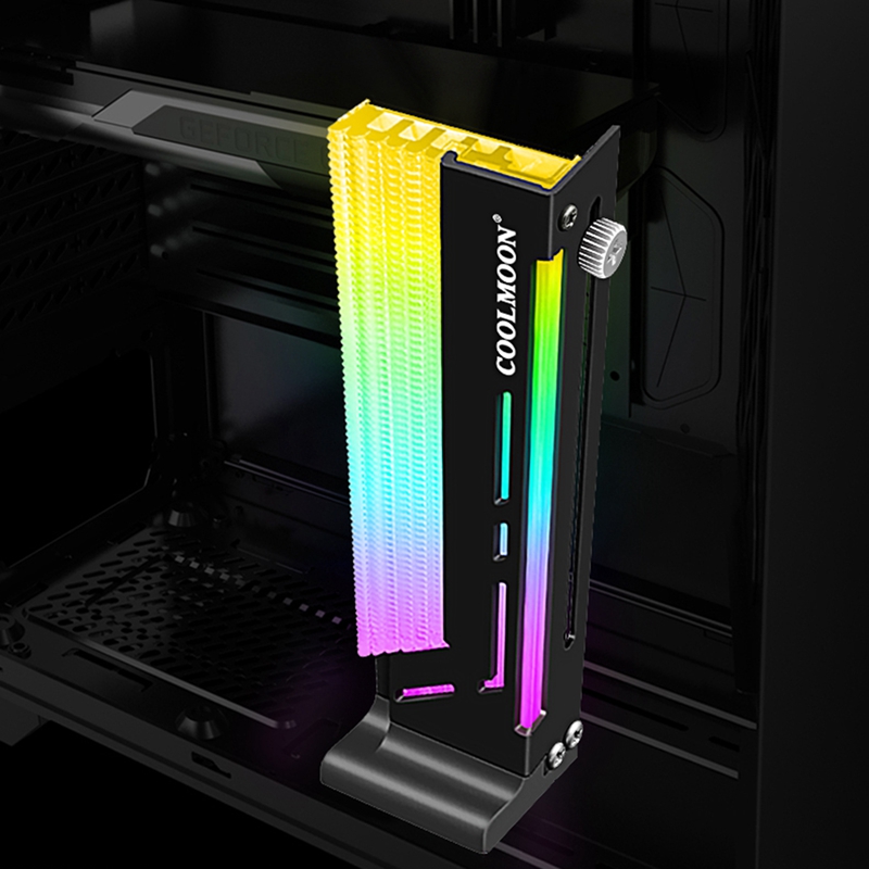 COOLMOON Graphics Card Holder 5V ARGB Vertical Graphics Stand GPU Bracket Video Card Support for Computer Case Chassis