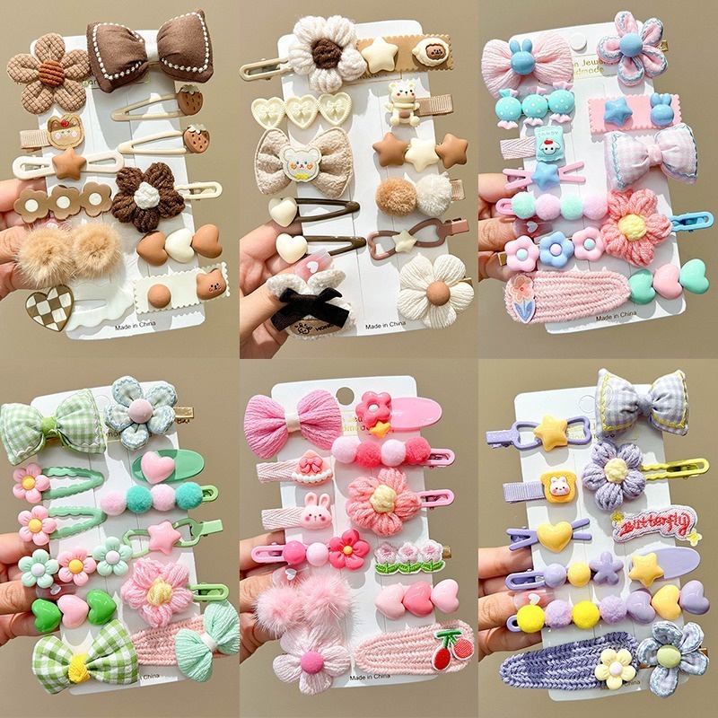 Mới 12 cái trẻ em Bộ dây buộc tóc mũ nón cô gái dễ thương kẹp tóc ngắn 2023 bé nhỏ Bộ Kẹp Tóc Phụ kiện tóc | Lazada.vn