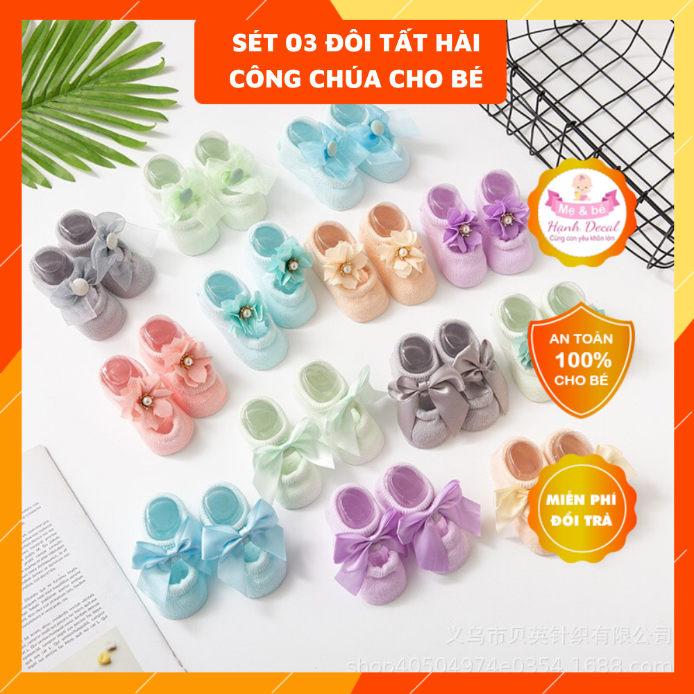 Sét 3 đôi Tất hài công chúa cho bé gái