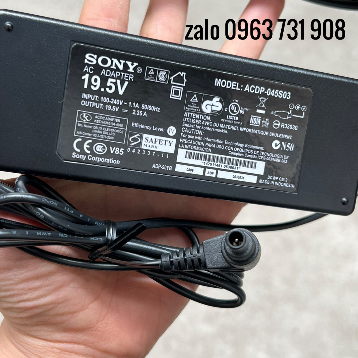 Nguồn adapter tivi sony 19.5v 2.35a bản gốc