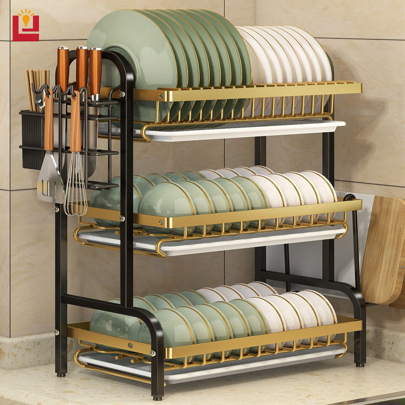 YONUO Kitchen storage rack, dish rack, plate storage rack, drain rack, household multifunctional dish rack, chopsticks storage knife rack