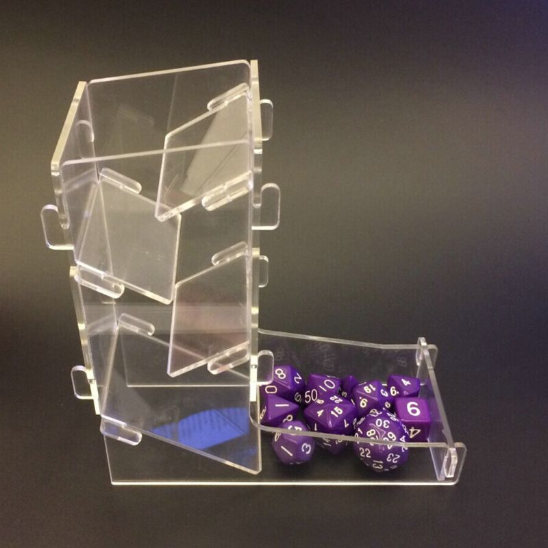 Tháp xúc xắc trong suốt Acrylic DND xúc xắc tháp Bảng tự làm trò chơi RPG tháp lăn