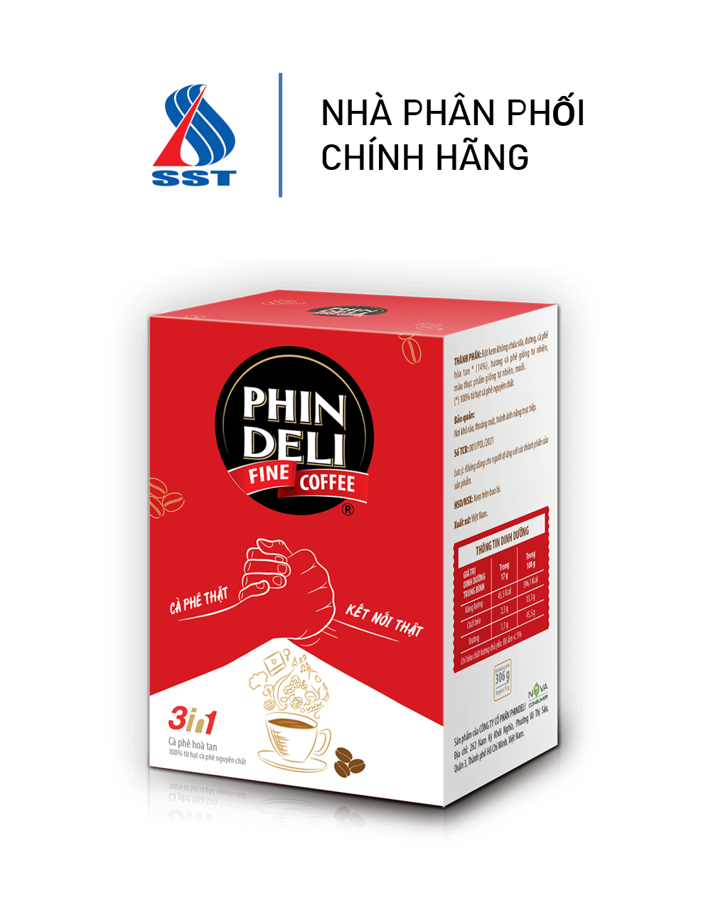 COMBO Cà Phê Hòa Tan PhinDeli 3in1 (17g x 18 gói) - Hộp 306g
