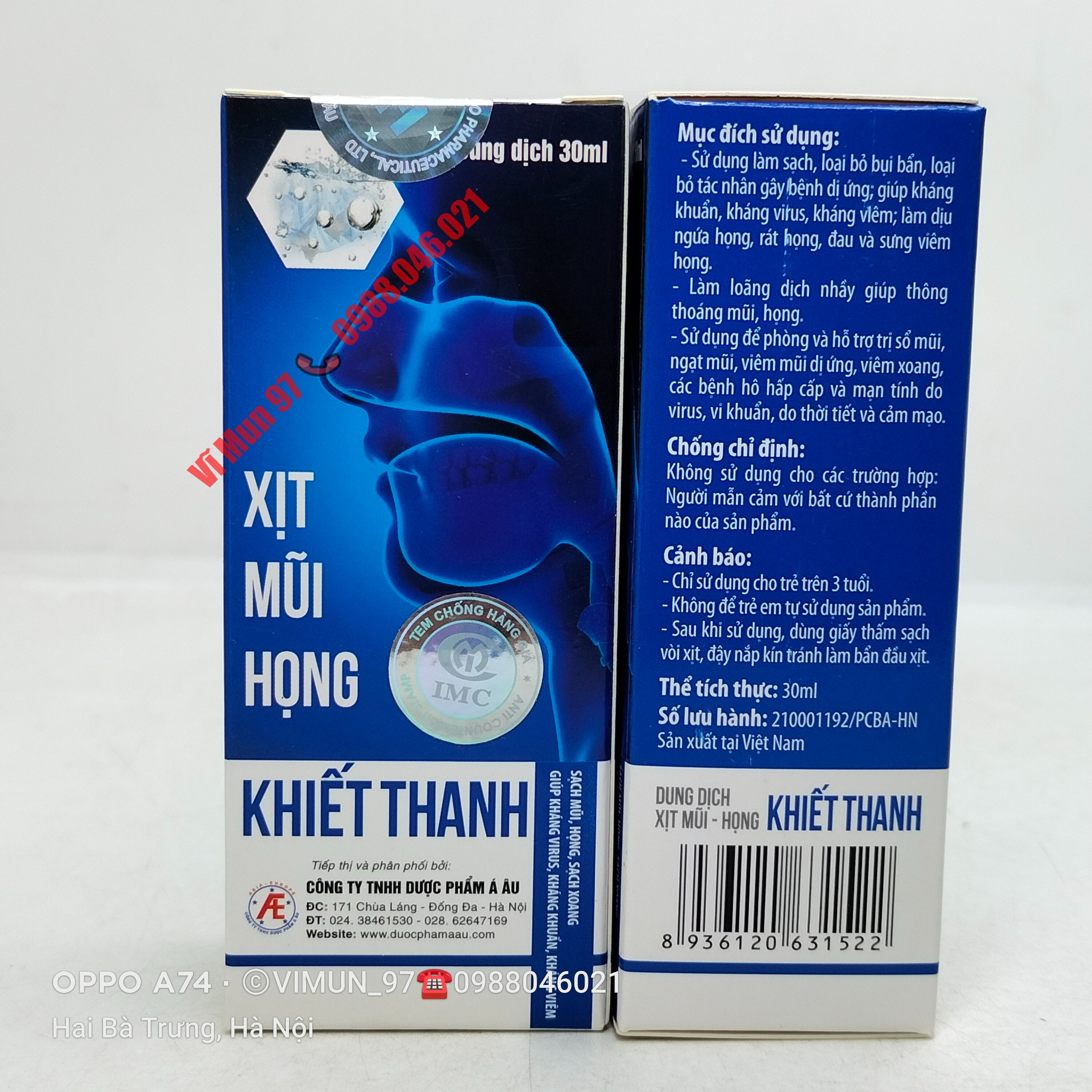 Dung dịch Xịt mũi - họng Khiết Thanh chai 30ml