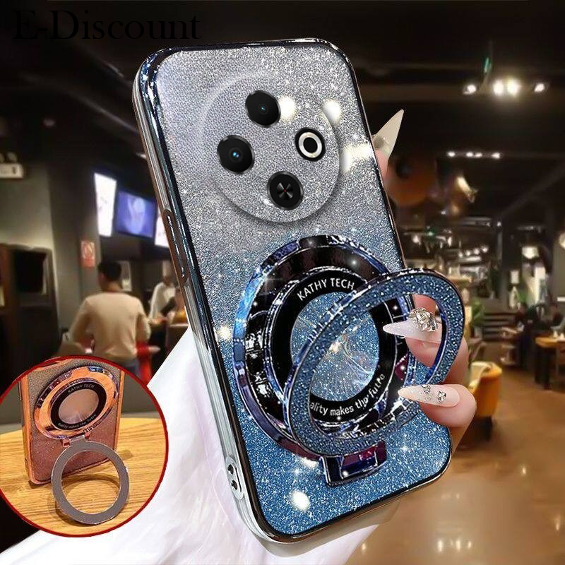 New Phone case Tecno Spark 30C Back cover Fashionable Frosted Silicone Soft Clear Dustproof Bracket Adsorb Holder For Tecno Spark 30C case
