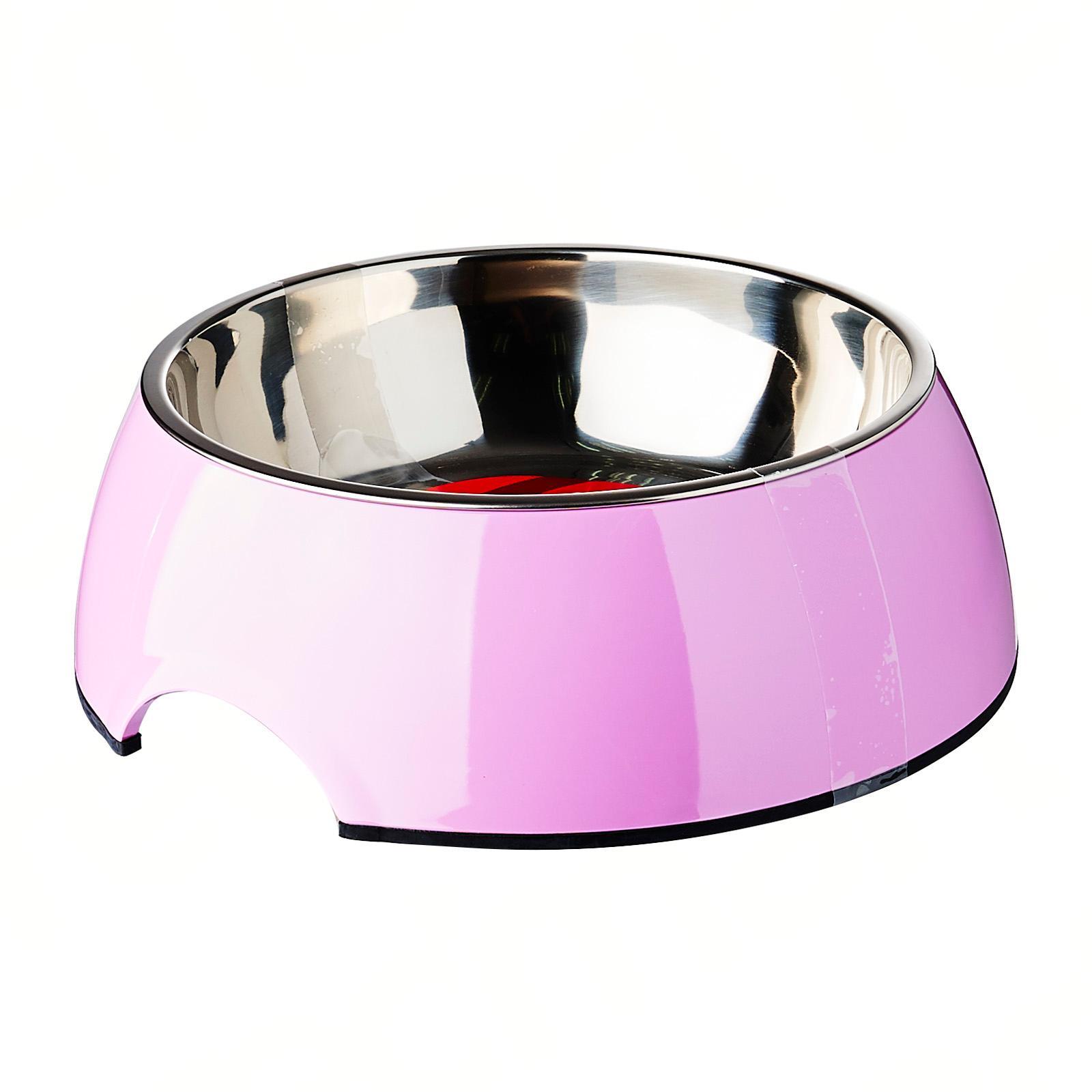 large pink dog bowls