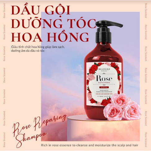 Dầu Gội, Dầu xả Dưỡng Tóc Hoa Hồng Organique Rose Repairing Shampoo/Conditioner 500ml