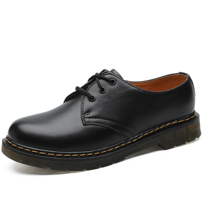 RENBEN Low-top Martin shoes men's leather British style large size short boots round head men's and women's casual tooling shoes