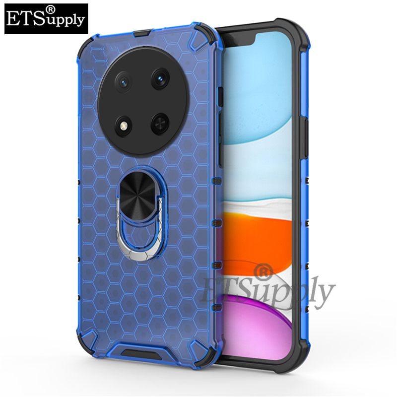 Phone%20case%20Honor%20X9C%20Clear%20Honeycomb%20Design%20Rugged%20Silicone%20Armor%20Shockproof%20Kickstand%20Holder%20Back%20cover%20Honor%20X9C%205G%20-%20Image%203