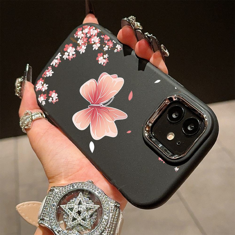 AMORVOR%20Case%20for%20Infinix%20Smart%208%20Hot%2040i%20Tecno%20Spark%2020%2020C%20Pop%208%20Spark%20Go%202024%20Cute%20Beautiful%20Pink%20Butterfly%20Back%20Cover%20Pattern%20Luxury%20Plating%20Metal%20Lens%20Soft%20Liquid%20Silicone%20Case%20-%20Image%205