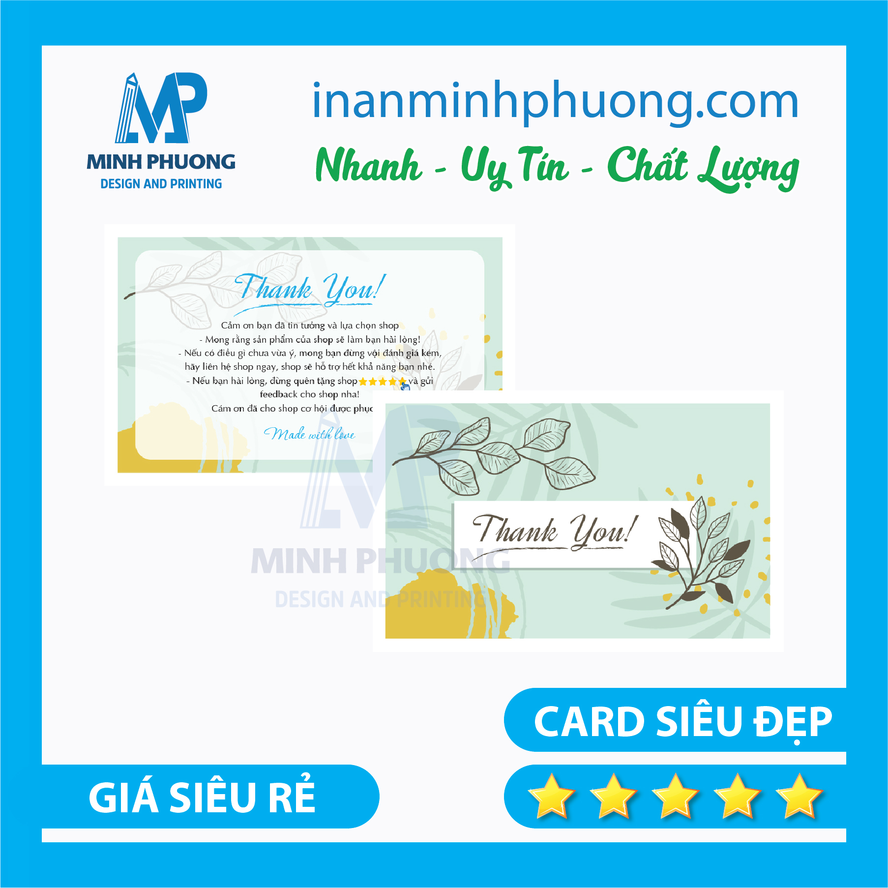 500 Thẻ cảm ơn, card thank you, thiệp cám ơn khách hàng, thiệp cám ơn, thẻ nhân viên, name card