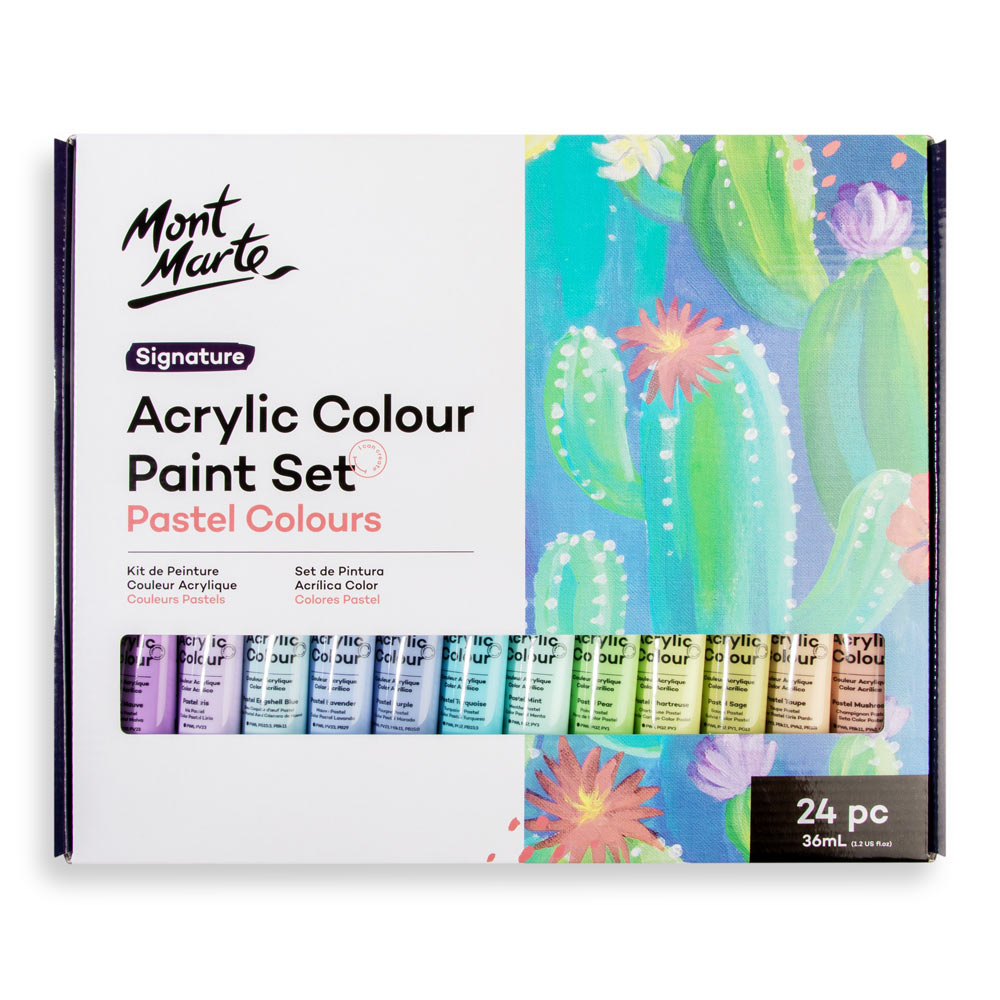Mont Marte Acrylic Color Pastel Colors 24pc*36ml.