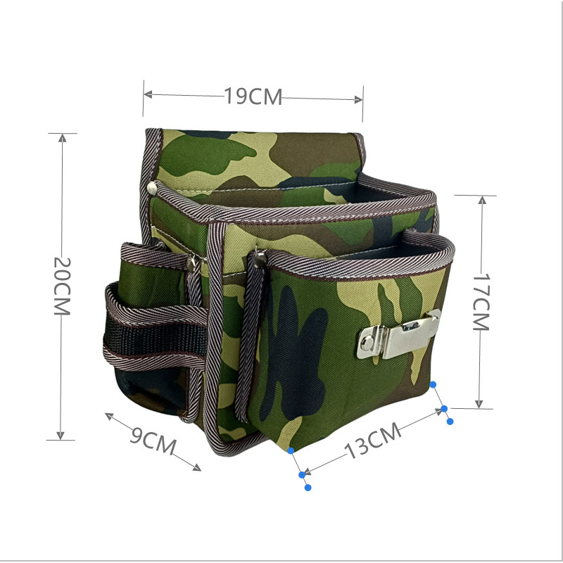 Multi-functional tool kit small portable small waist bag durable canvas hard-wearing carpenter, electrician nail pocket for men, for construction purposes