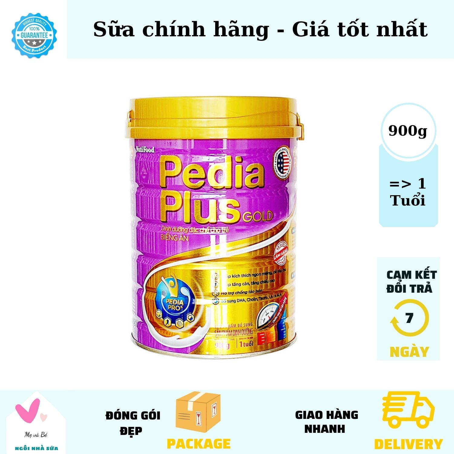 Pedia plus gold, Sữa pedia plus gold date mới 900g cải thiện tiêu hoá phát thumbnail