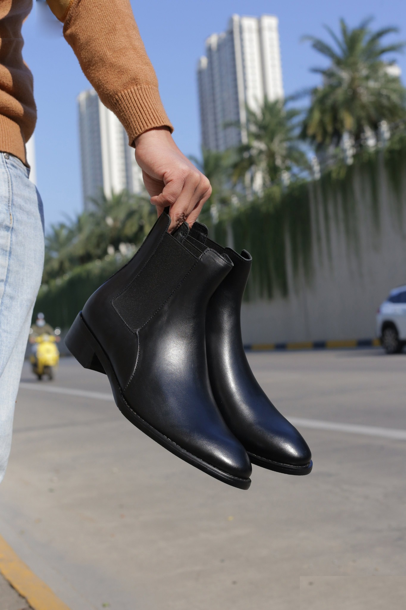 Giày Chelsea boots Nam Tăng Cao Bí Mật Giầy Chelsea Boots Nam Mẫu Mới