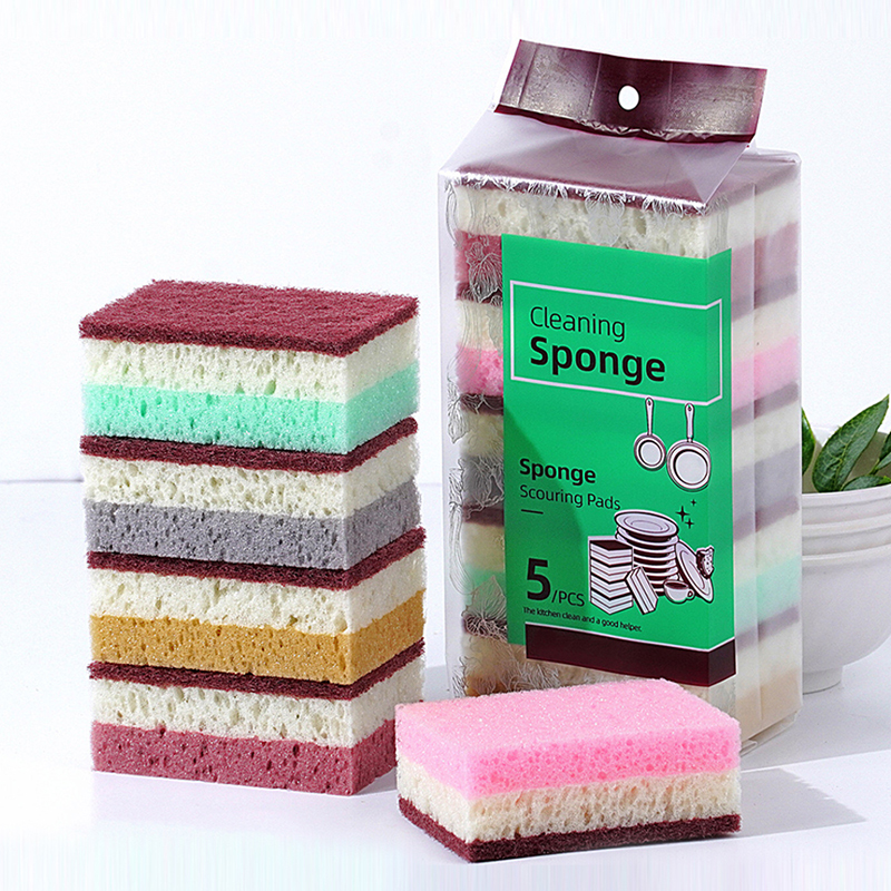 5/10pcs%20High%20Density%20Sponge%20Cleaning%20Cloth%20Dishwashing%20Cloth%20Non%20Greasy%20Kitchen%20And%20Catering%20Supplies%20Sponge%20Brush%20For%20Pot%20Bowl%20-%20Image%205