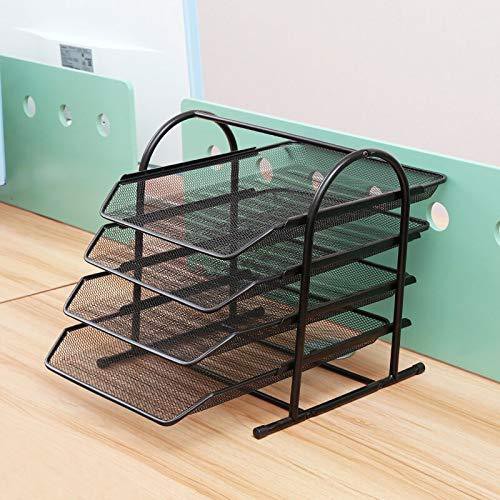 4 Tier Stackable Metal Mesh File Home Magazine Tray Document Desk Paper ...