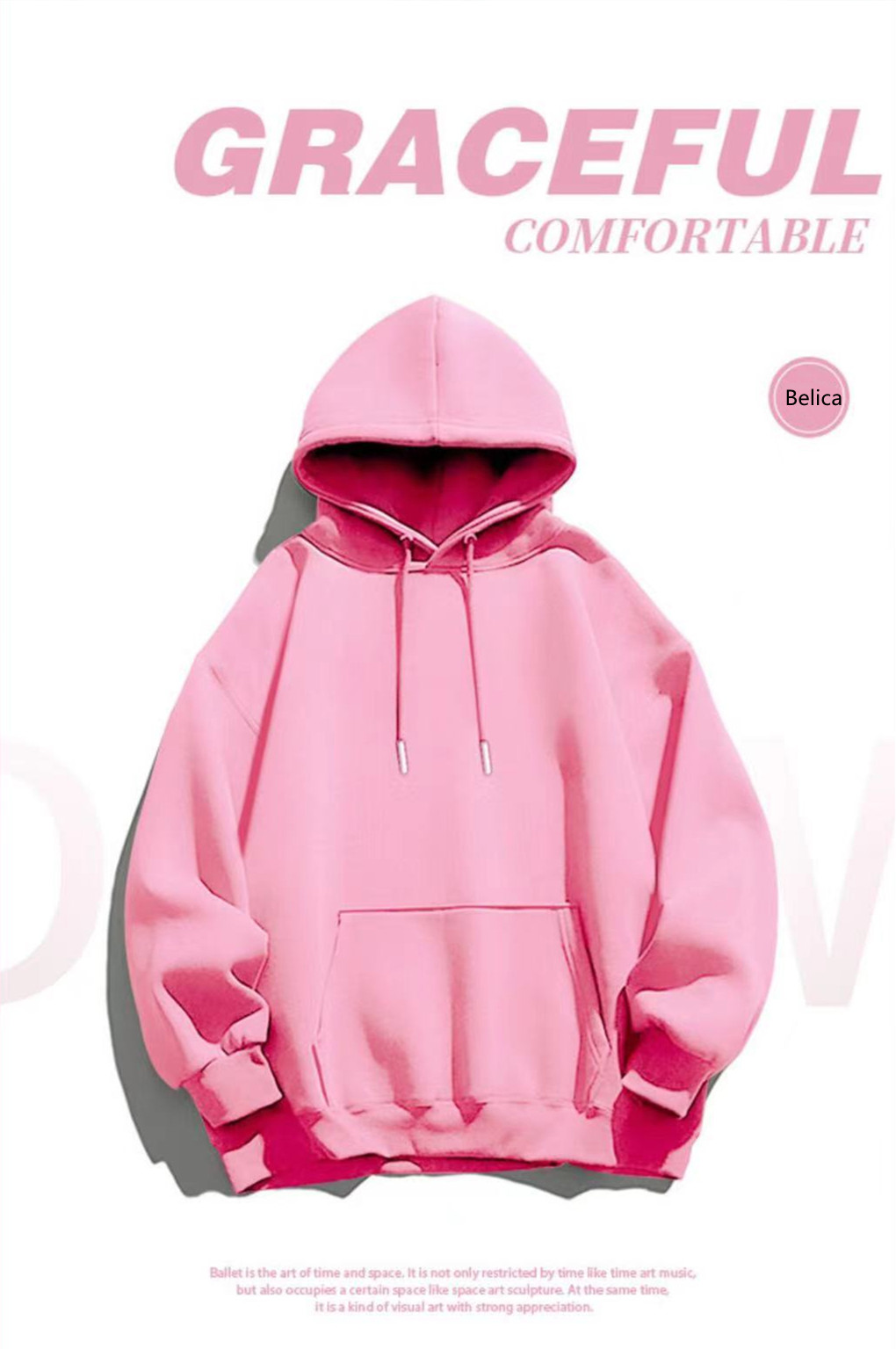 Belica Pink Unisex Hoodie Jacket