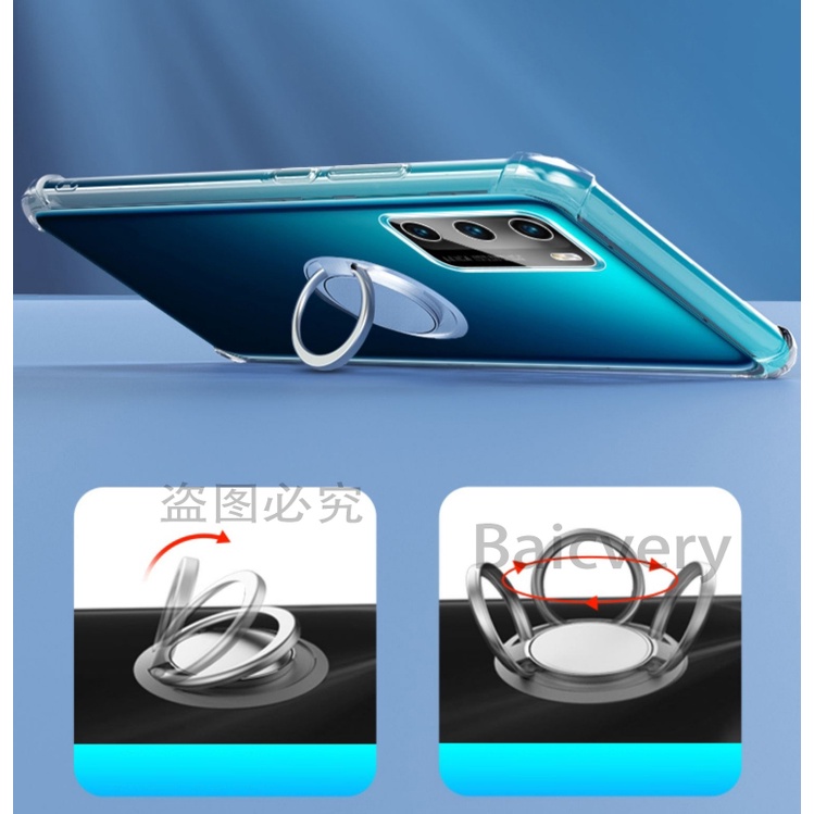 infinix Note 30 Shock Proof Caseing for infinix Note 30 Pro 4G /  Note 30 4G / Note 30 5G Finger Magnetic Ring Casing Clear Silicone TPU Cover Cases