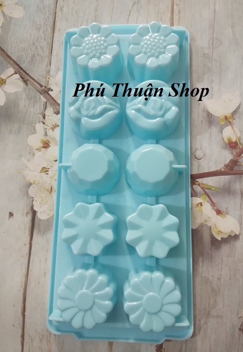 Khuôn làm đá, thạch rau câu hình hoa - giao màu ngẫu nhiên