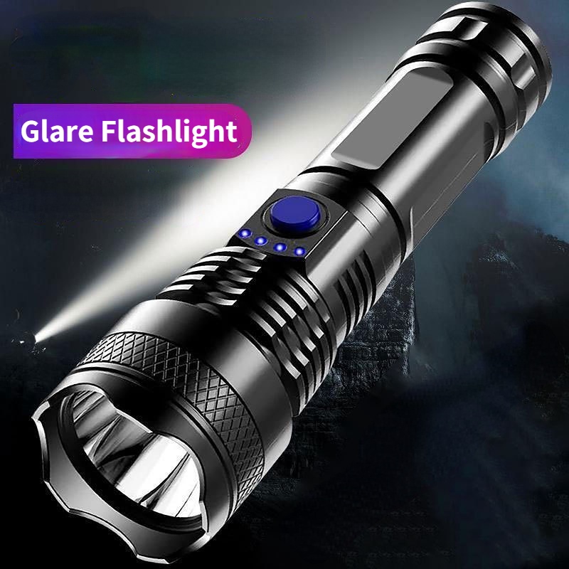 Outdoor Dimmable ABS Strong Light Flashlight / High Quanlity Portable USB Rechargeable Hand Light / Hand Lamp for Outdoor Camping Fishing Survival Hiking Emergency