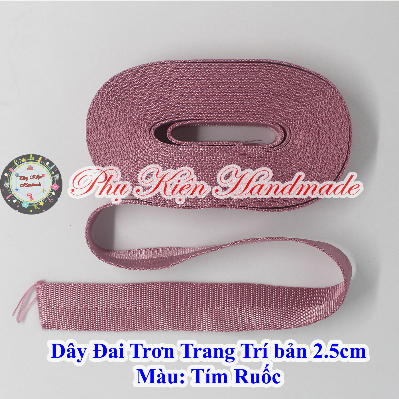 Dây đai trơn trang trí túi xách bản 2.5cm