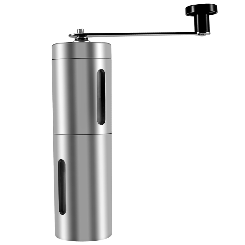 Manual Coffee Grinder with Adjustable Setting - Conical Burr Mill & Brushed Stainless Steel - Burr Coffee Grinder for Aeropress, Drip Coffee, Espresso, French Press, Turkish Brew