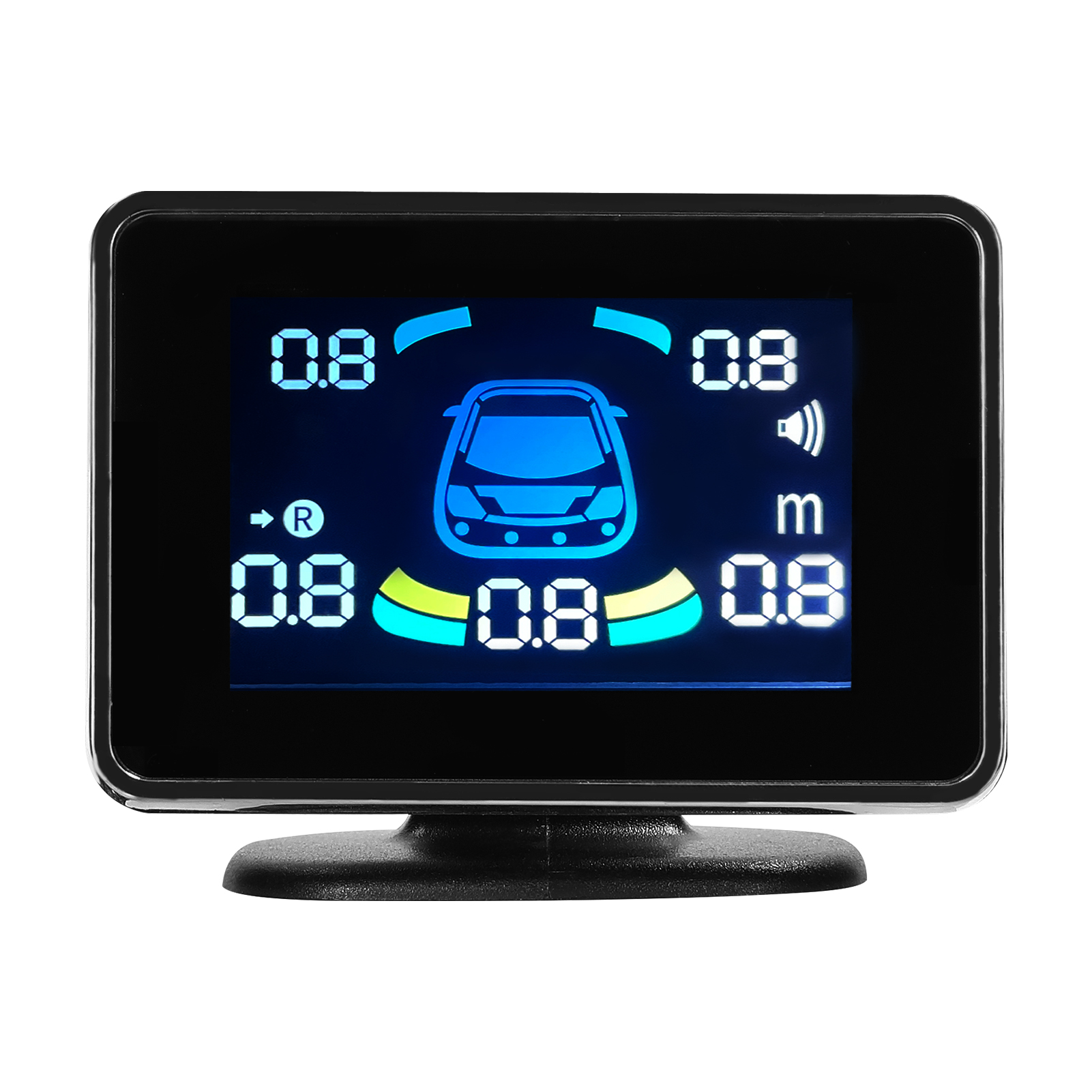 Car Parking Sensor Reversing Radars System Front & Rear Support Sound Warning/Buzzer/Mute with 8 Parking Sensors Distance Detection LCD Distance Display Volumes Adjustable