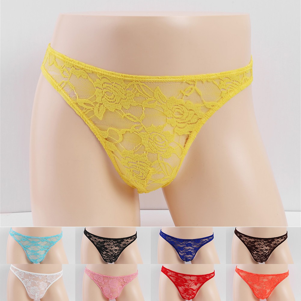 【BLUEHOPE】 Panties Men Briefs Sissy Pouch Translucent Breathable Briefs Underwear