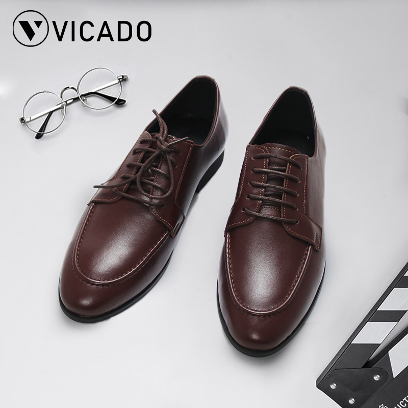 Giày nam công sở da bò Oxford thương hiệu Vicado VO12 màu nâu sang trọng, lịch lãm thumbnail