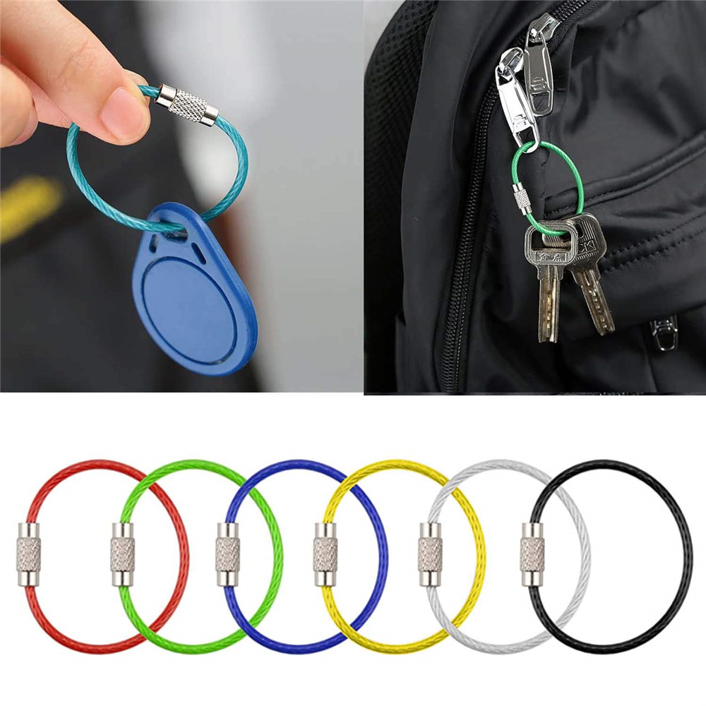 10 Pack Multi Color Stainless Wire Keychain Cable 6 Inch1.5mm Stainless ...