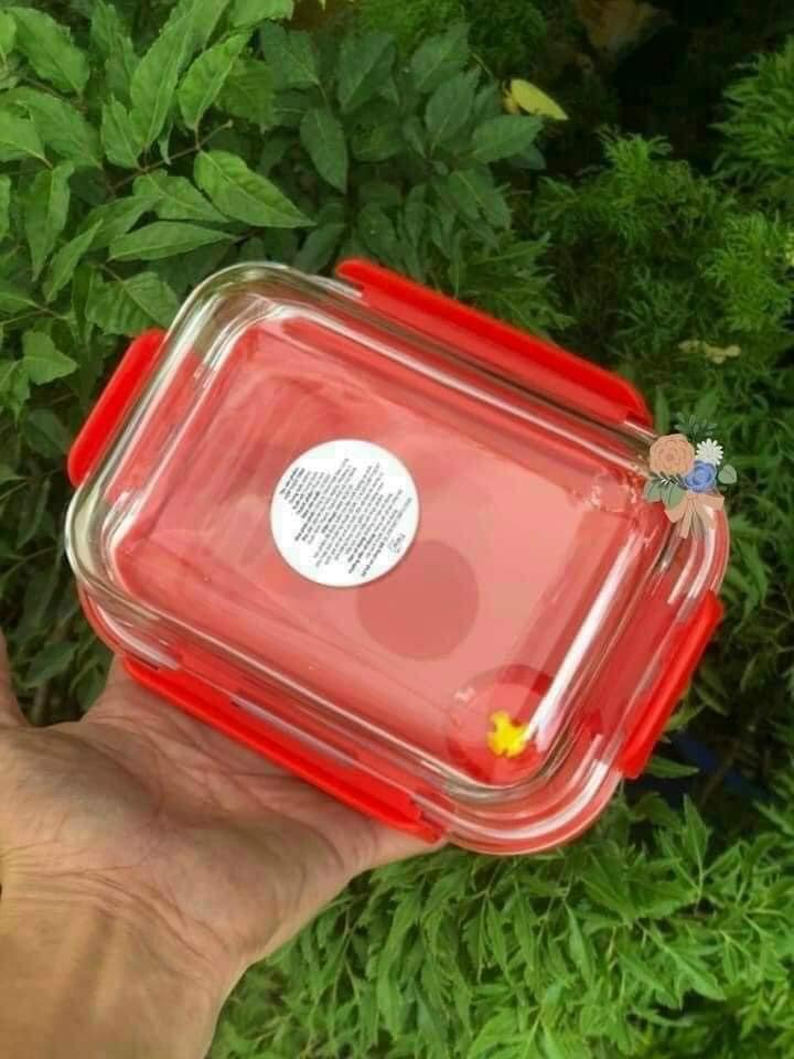 COMBO 3 thố thủy tinh 640ml nắp đỏ [XẢ KHO]