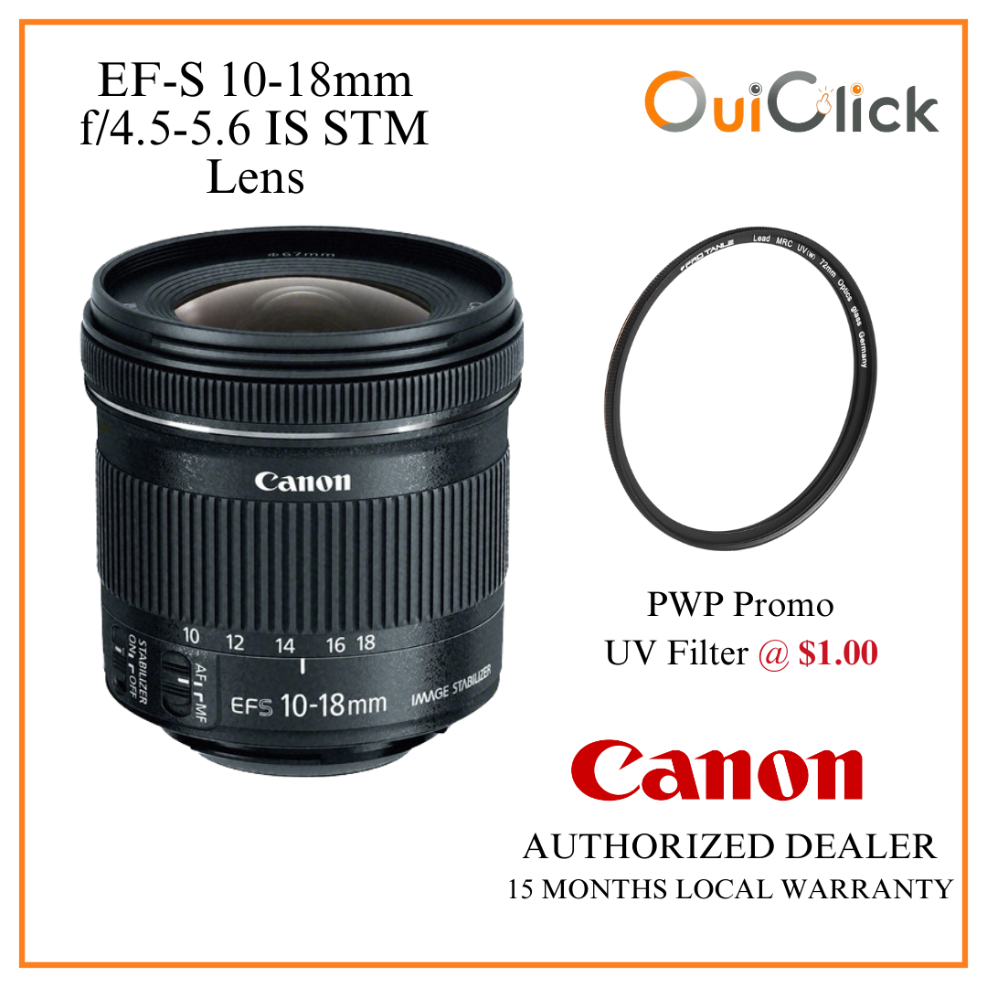 Canon EF-S 10-18mm F4.5-5.6 IS STM Lens | Lazada Singapore