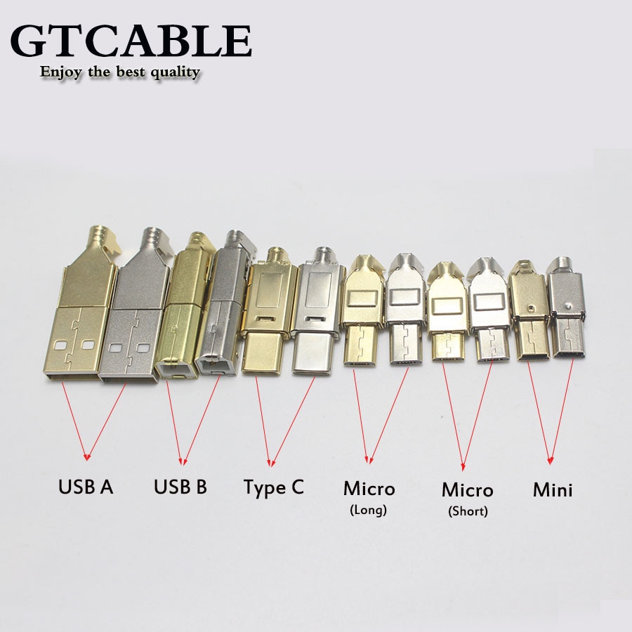 1set Micro Mini Type C Usb 2.0 Usb 3.1 Male Plug Connector Socket Jack Nickel/gold Plated For Diy Data Cable Hifi Audio Adapter