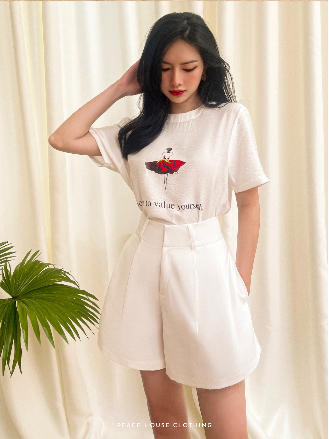 Áo cổ tròn chất linen , Peace House Clothing