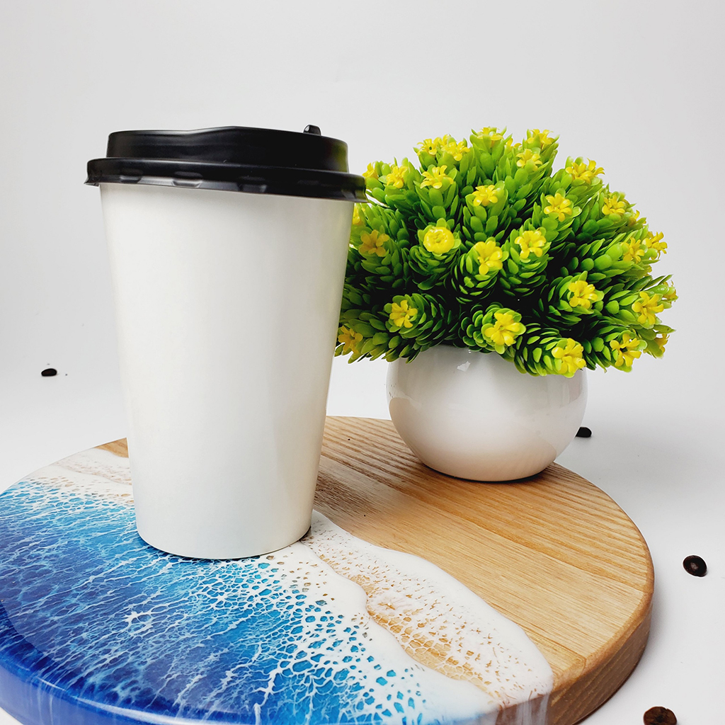 Set 50 chiếc cốc  giấy có nắp 480ml - 16OZ