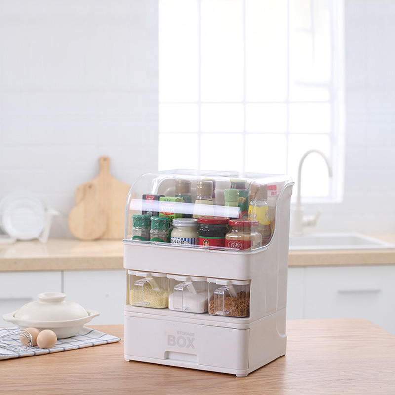 Kitchen multifunctional seasoning storage box integrated shelf home seasoning box combination set