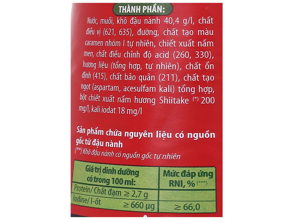 Nước tương Chinsu nấm ShiitakE chai 700ml