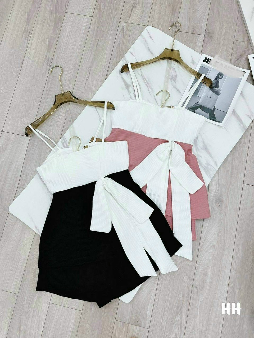 Set Đồ Bộ 2 Dây Cột Nơ Xinh Xắn